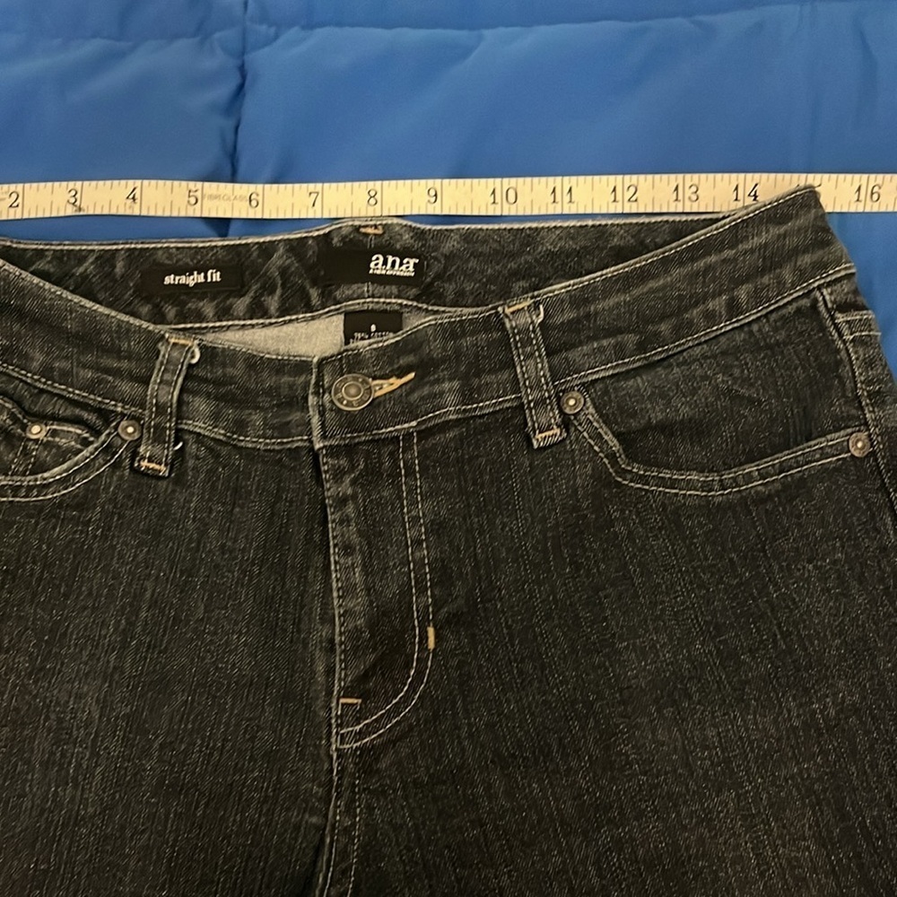 A.n.a. Straight Fit size 8 dark wash denim jeans - Picture 7 of 12